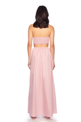 Light Pink Poplin Drop Waist Tube Dress Maxi Dress