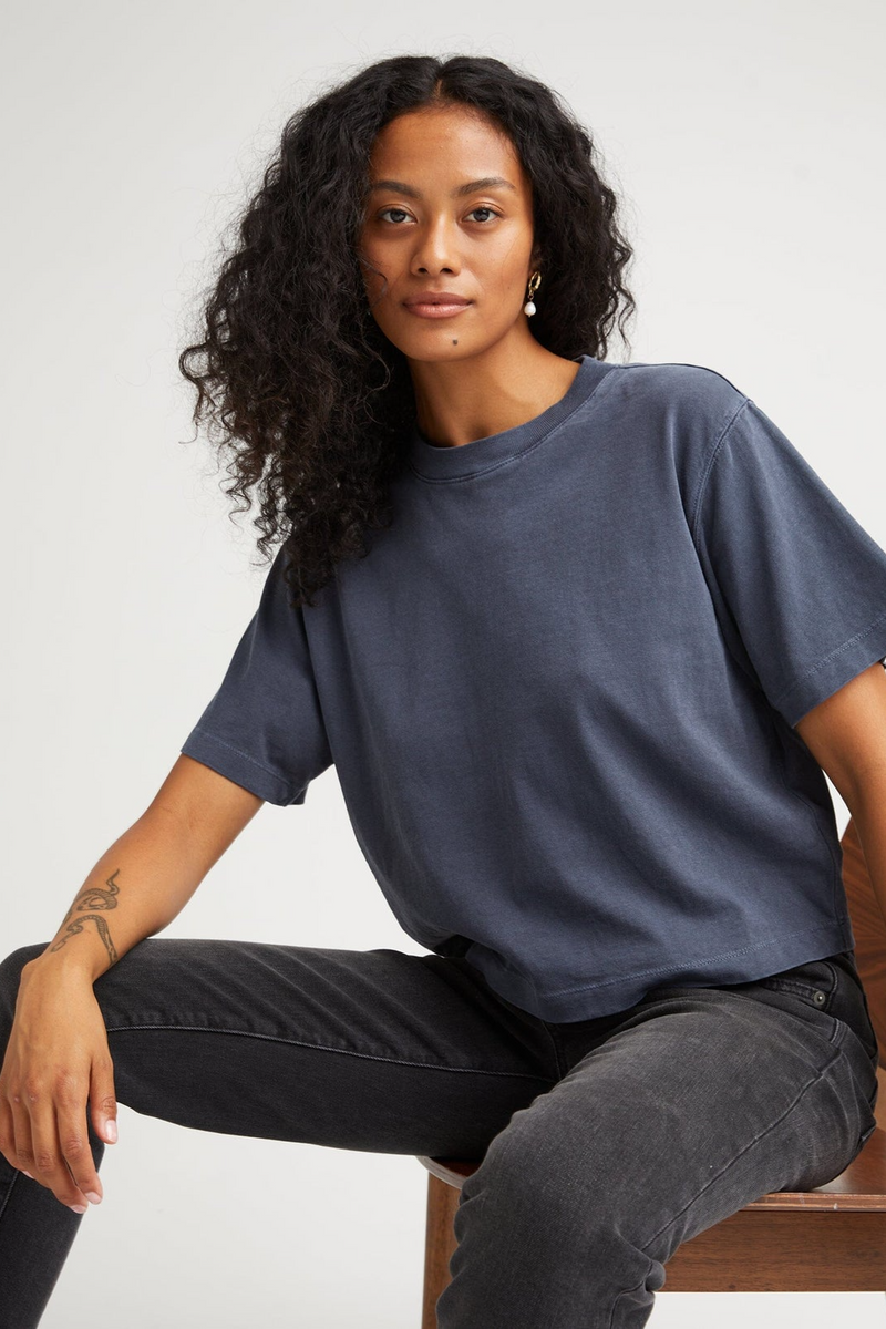 Light Gray Relaxed Crop Tee Crop Tee