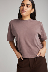 Dark Gray Relaxed Crop Tee Crop Tee