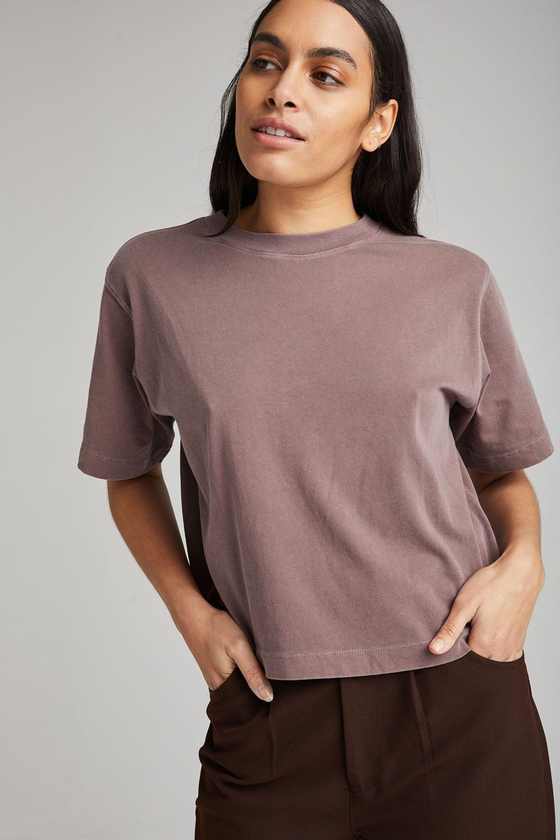 Dark Gray Relaxed Crop Tee Crop Tee