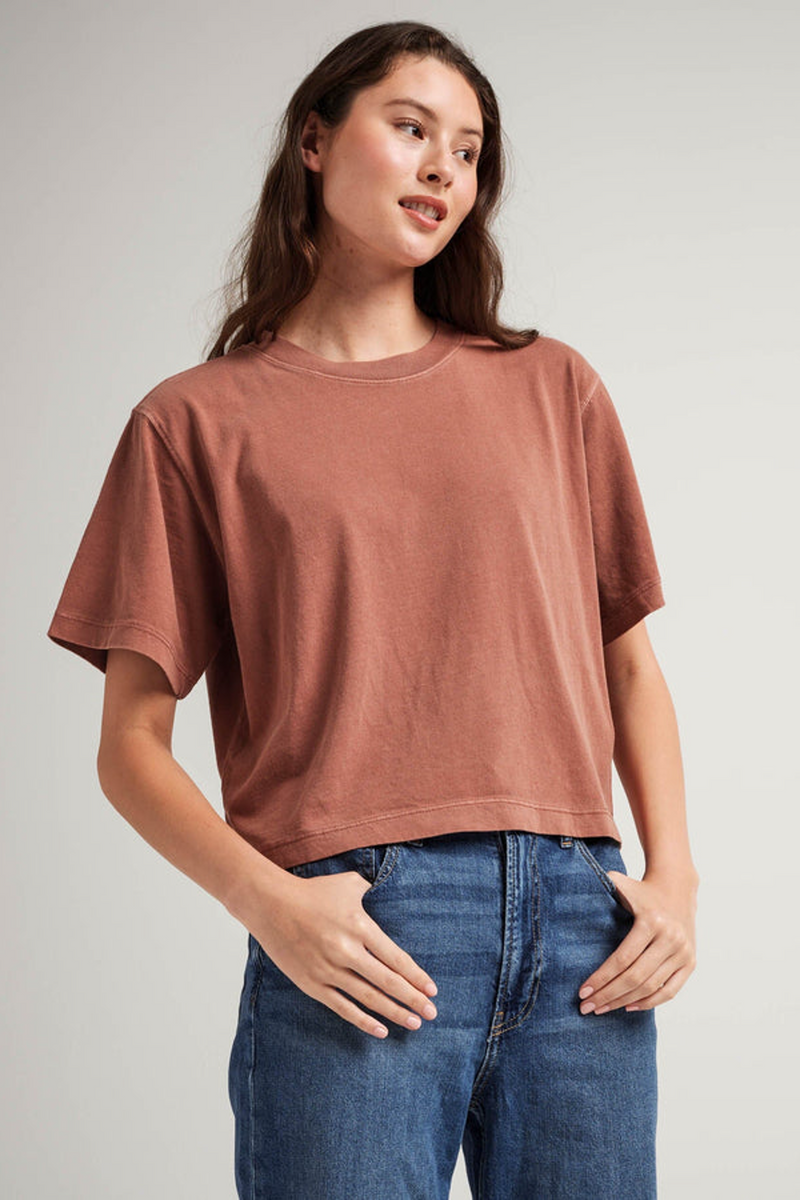 Gray Relaxed Crop Tee Crop Tee