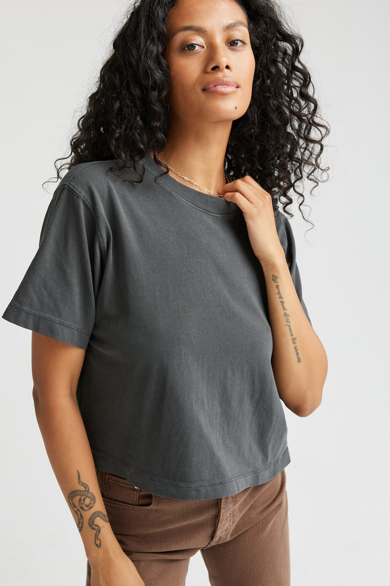 Light Gray Relaxed Crop Tee Crop Tee