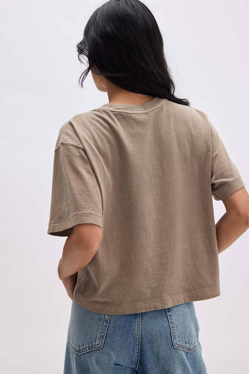 Light Gray Relaxed Crop Tee Crop Tee