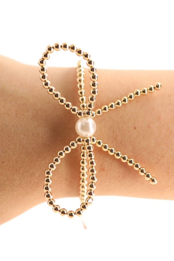 Dark Salmon Gold Bow Bracelet Bracelet