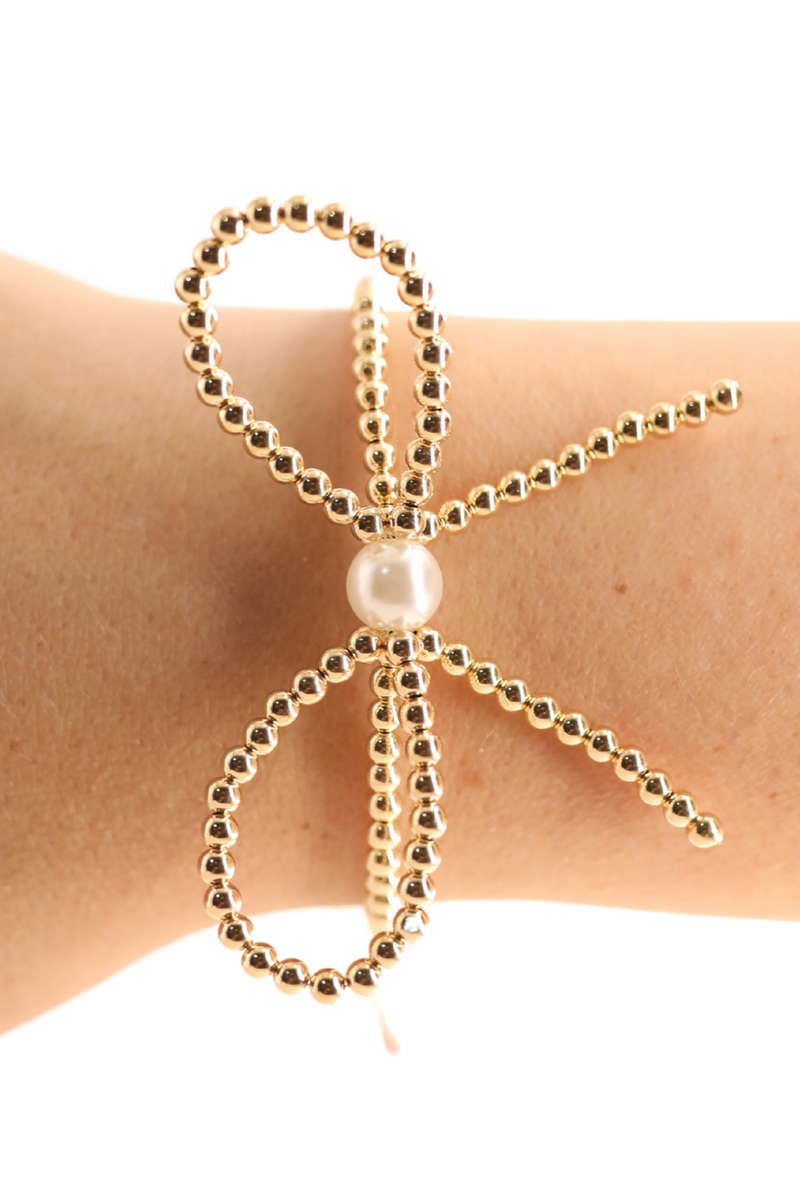 Dark Salmon Gold Bow Bracelet Bracelet