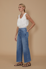 Rosy Brown Juliette Wide Leg Ankle | Clementine Jeans