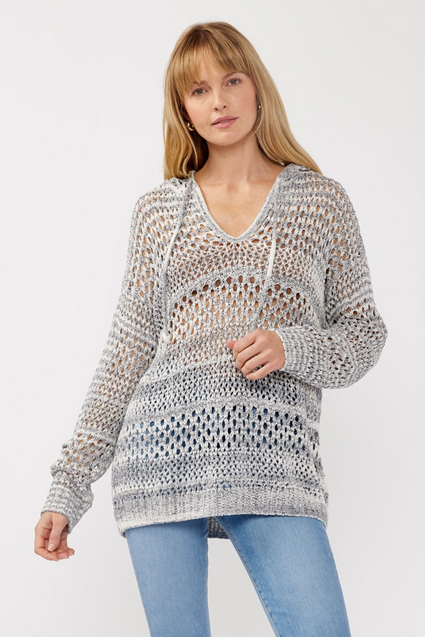 Light Gray Mia Crochet Hoodie Hoodie