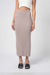 Light Gray The Jolene Skirt Midi Skirt