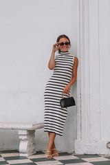 Gray Weston Striped Midi Dress Maxi Dress