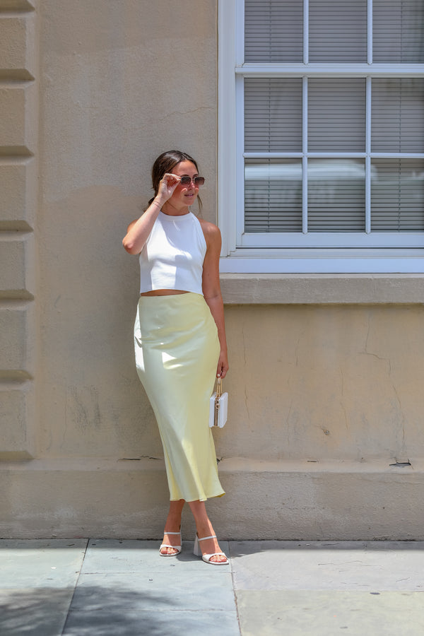 Light Slate Gray Callahan Satin Maxi Skirt