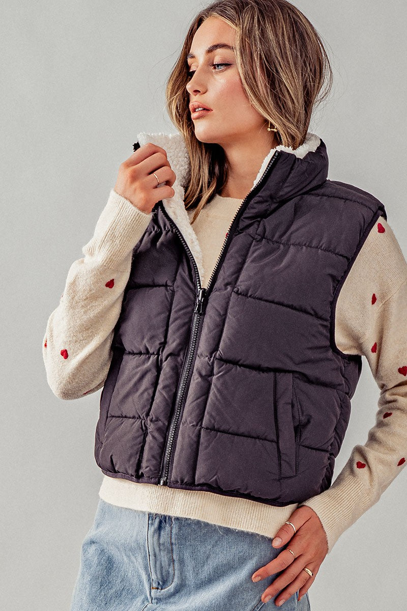 Fleece lined clearance puffer vest