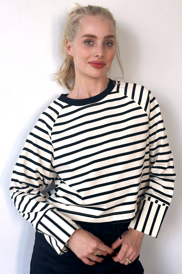 Black Lundy Striped Sweater
