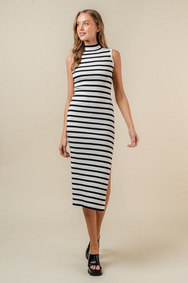 Gray Weston Striped Midi Dress