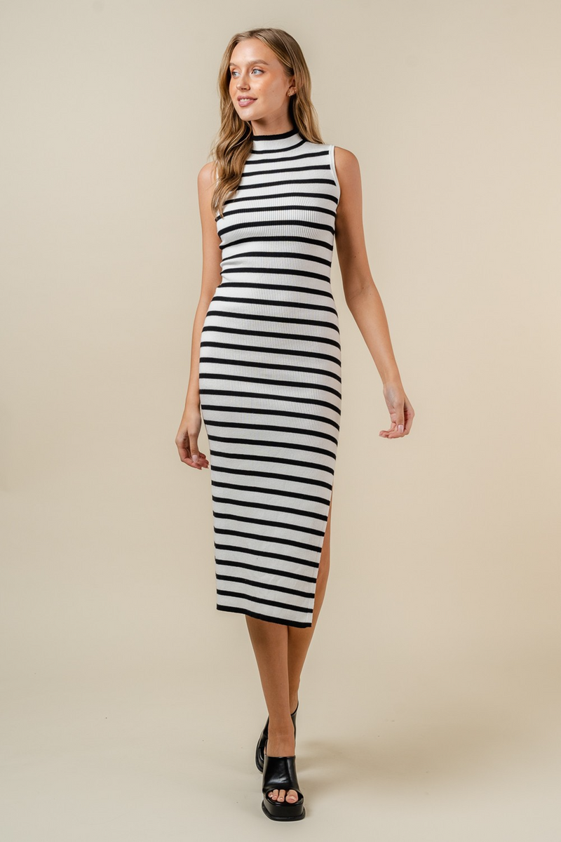 Gray Weston Striped Midi Dress Maxi Dress