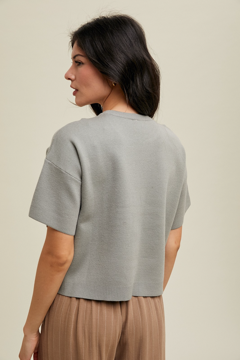 Gray Poplar Sweater Top top