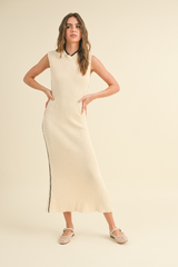 Bisque Potter Ribbed Knit Dress midi dress