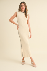 Bisque Potter Ribbed Knit Dress midi dress