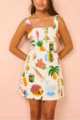 Peach Puff Paradise Island Mini Dress Mini Dress