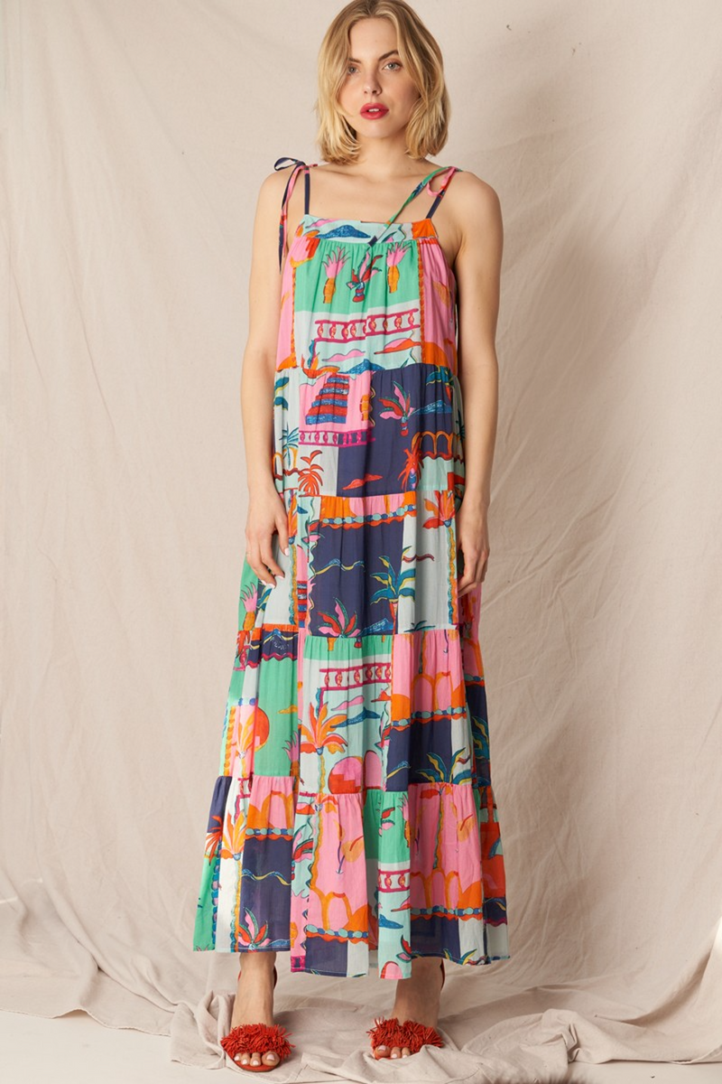 Gray Hawaiian Harmony Maxi Dress Maxi Dress