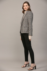 Dark Gray Orleans Plaid Blazer Blazer