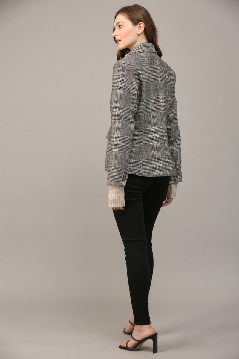 Dark Gray Orleans Plaid Blazer Blazer