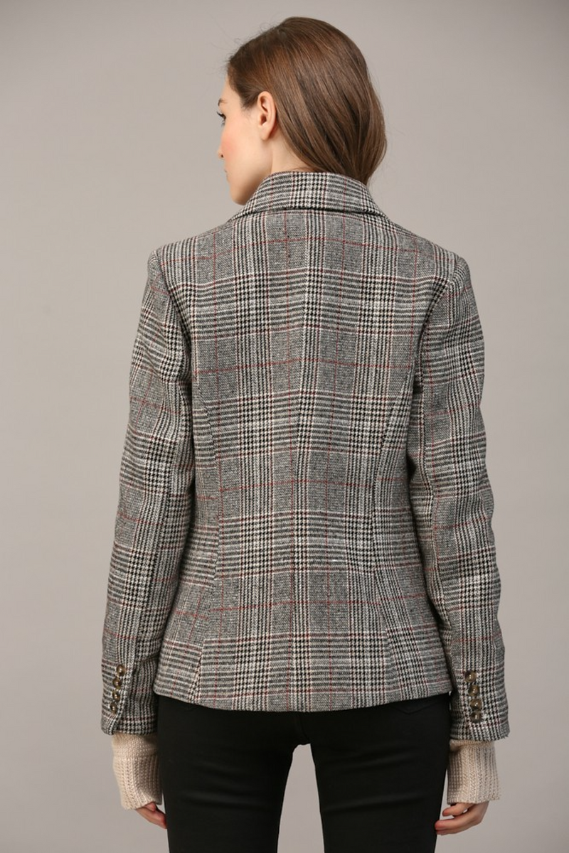 Dark Gray Orleans Plaid Blazer Blazer