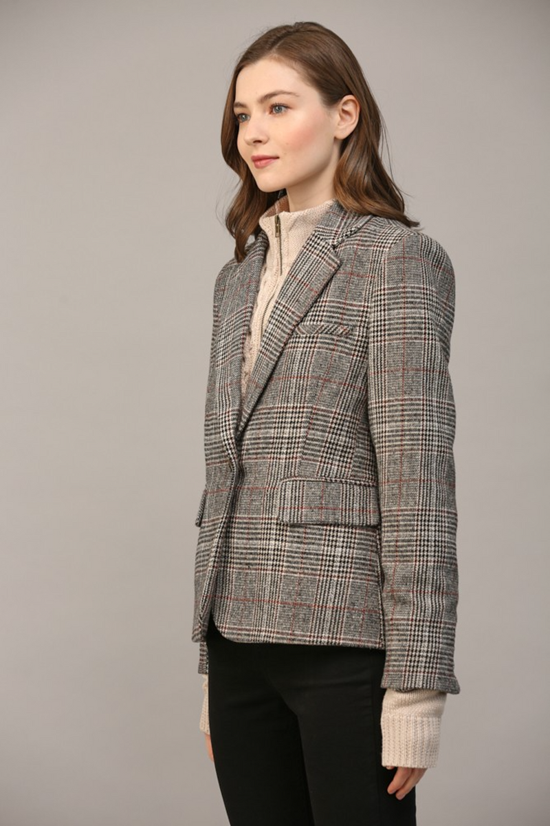 Dark Gray Orleans Plaid Blazer Blazer