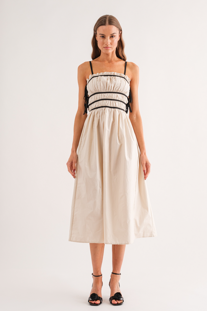 Antique White Lena Midi Dress Midi Dress