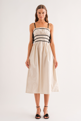 Antique White Lena Midi Dress Midi Dress