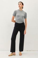 Light Gray Ribbed Knit Sweater Pant Pant