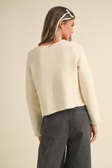 Wheat Joni Tie Front Cardigan Top