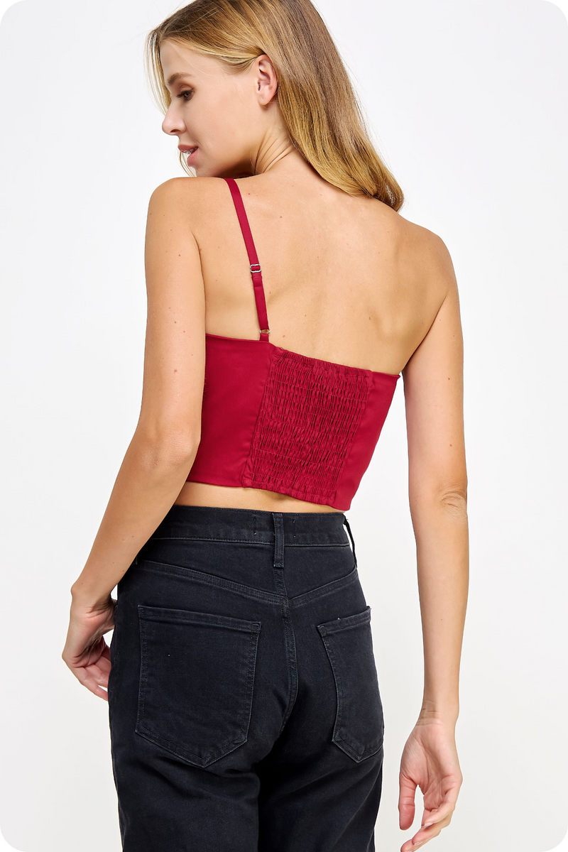 Black Moody Knotted Twist Crop Top Crop Top