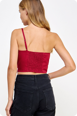 Black Moody Knotted Twist Crop Top Crop Top