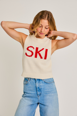 Light Gray SKI Sleeveless Sweater Sweater