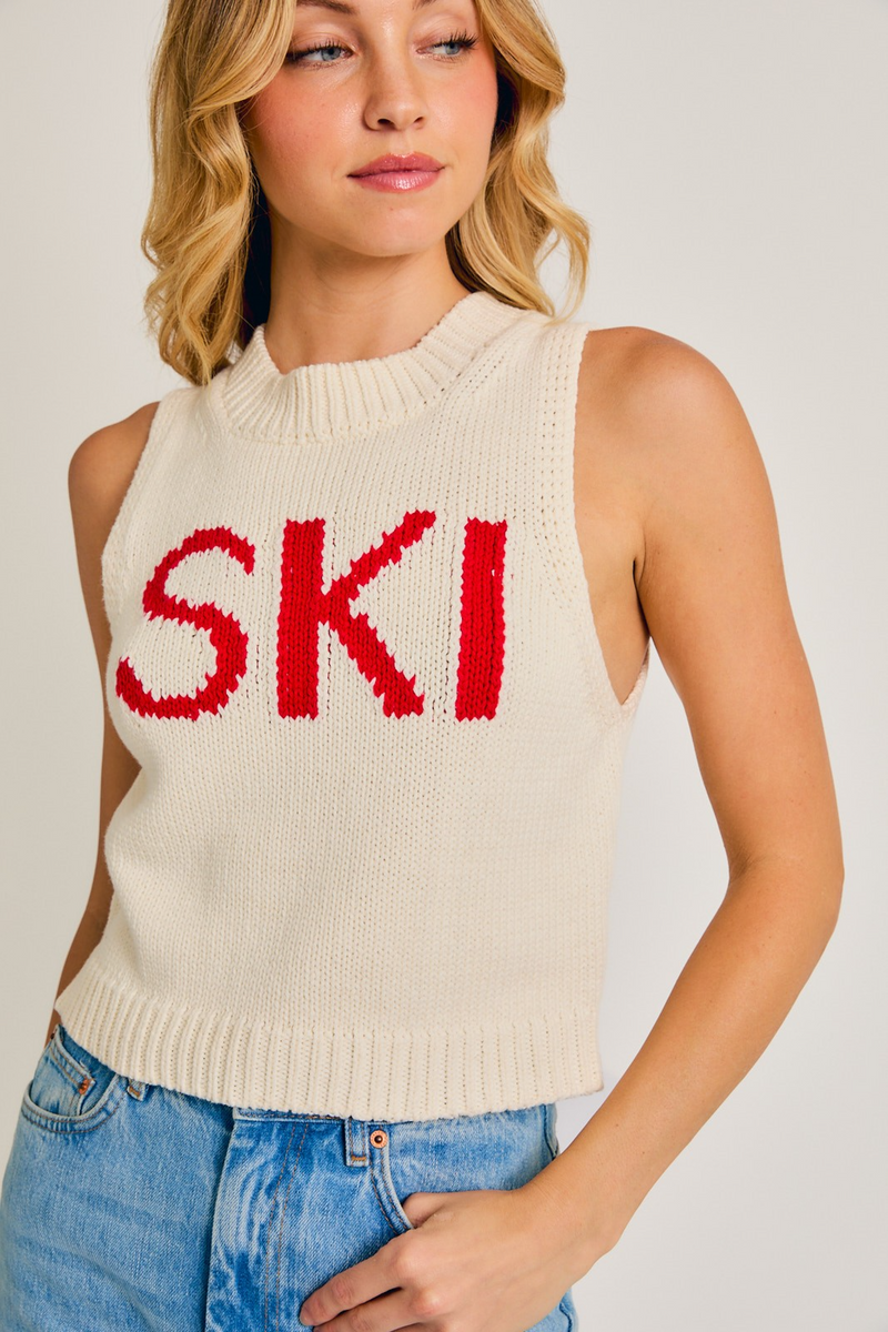 Light Gray SKI Sleeveless Sweater Sweater