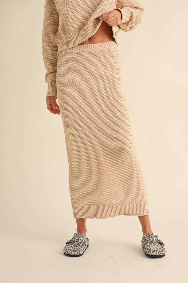 Wheat Raleigh Waffle Maxi Skirt Maxi Skirt