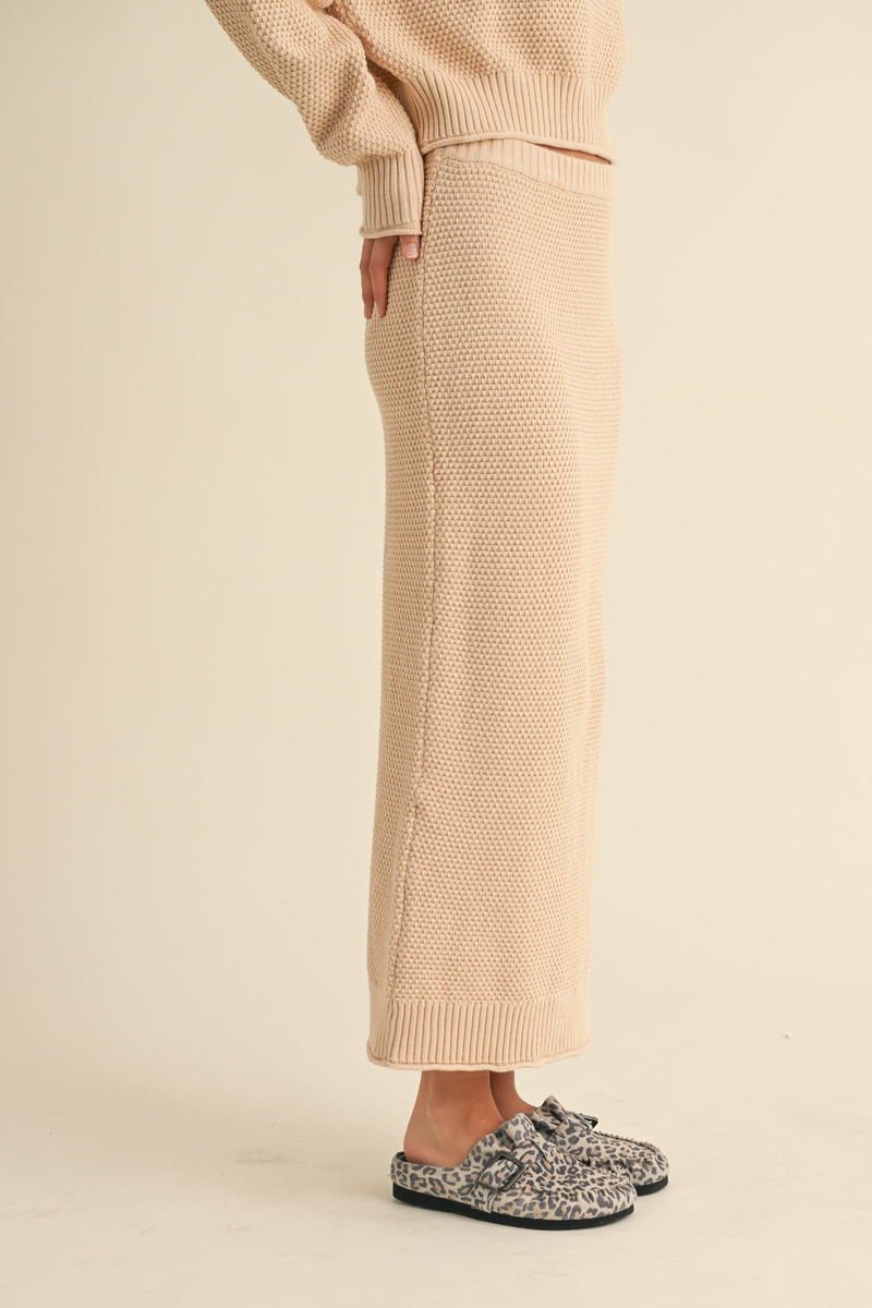 Wheat Raleigh Waffle Maxi Skirt Maxi Skirt