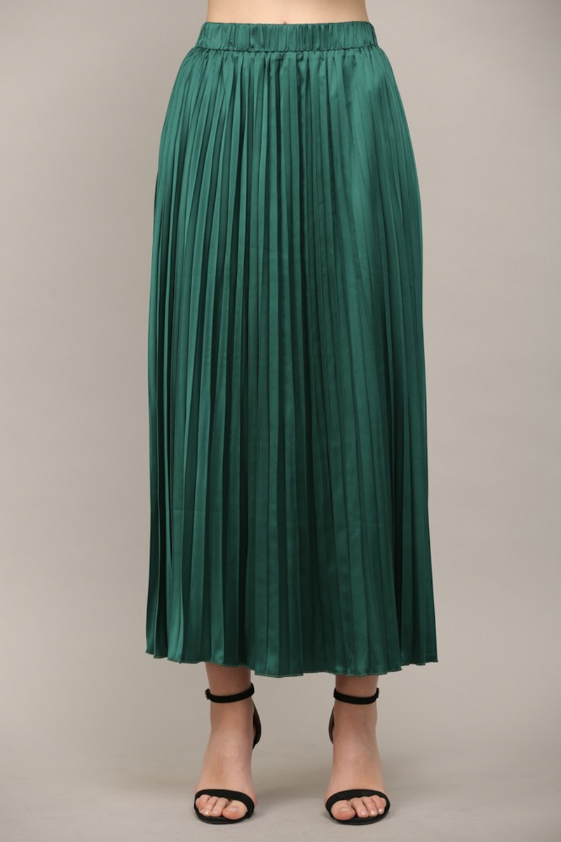 Dark Slate Gray Phoenix Pleated Midi Skirt Midi Skirt