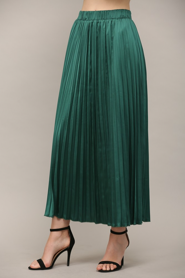 Dark Slate Gray Phoenix Pleated Midi Skirt Midi Skirt