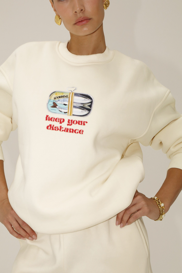 Light Gray Keep Your Distance Sweatshirt Sweatshirt