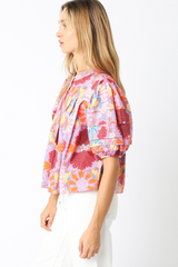 Misty Rose Pink Skies Printed Top Top