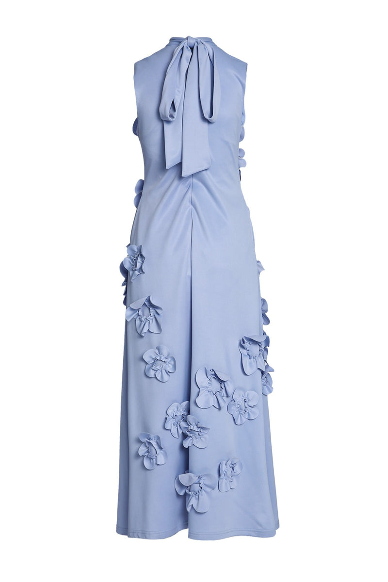 Light Steel Blue Blue Lagoon Floral Dress Maxi Dress