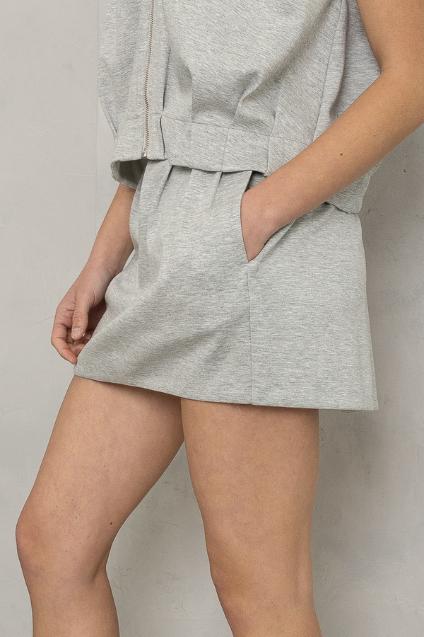 Dark Gray Laurel Structured Mini Skirt Mini Skirt