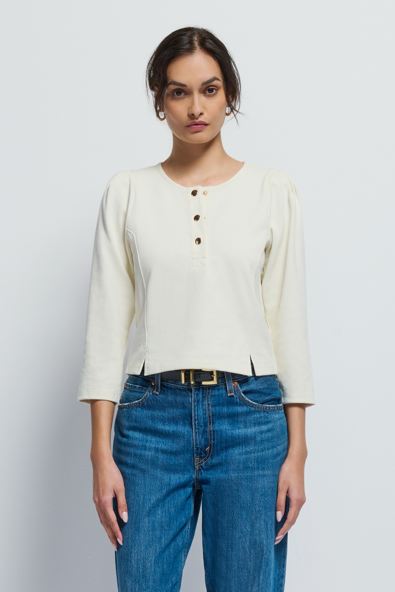 Light Gray Janney Henley Top