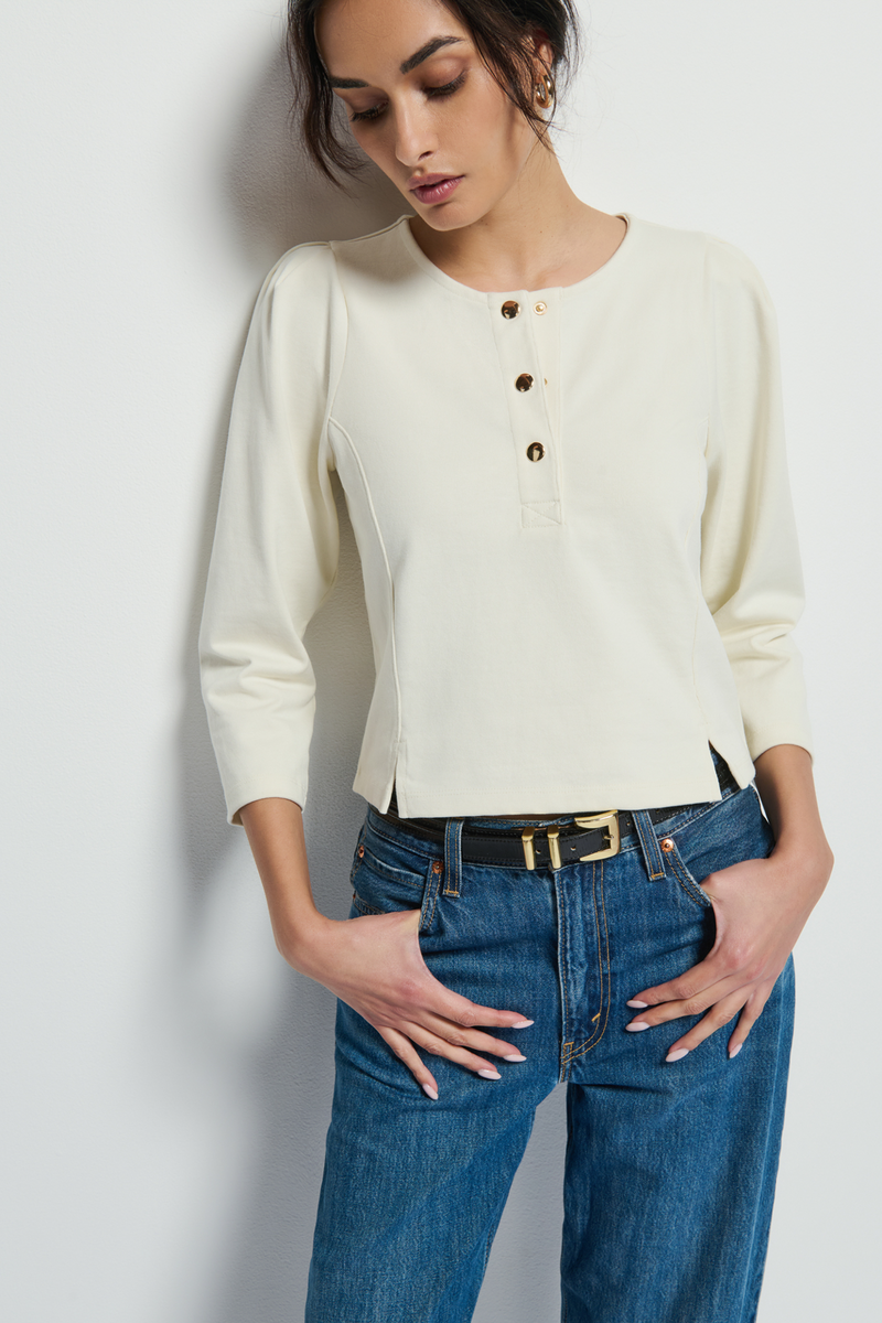 Light Gray Janney Henley Top