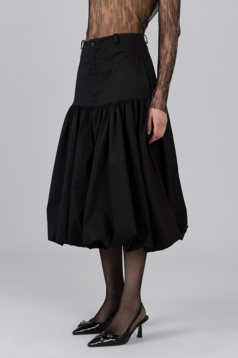 Black Balloon Midi Skirt Midi Skirt