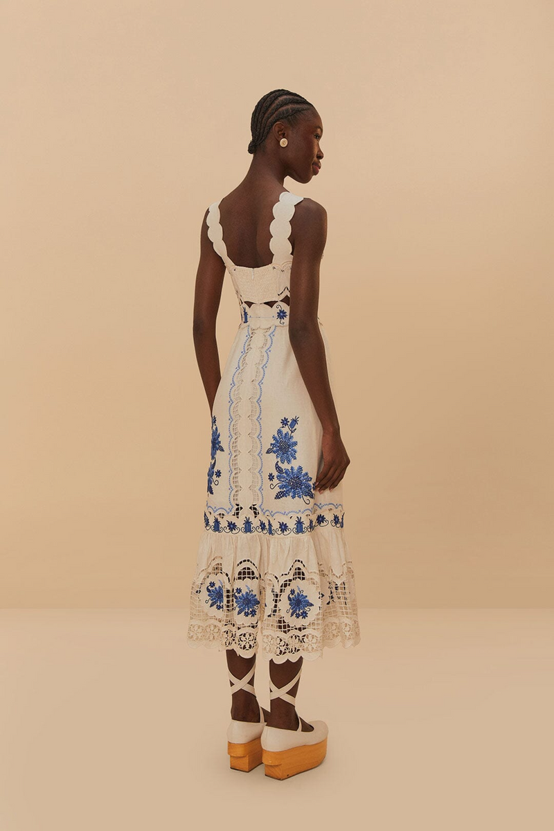 Cross Stitch Richelieu Sunflower Midi Dress
