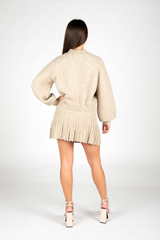 Beige Farrah Sweater Skirt Mini Skirt