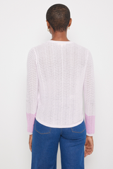 Lavender Self Love Open Stitch Henley Top