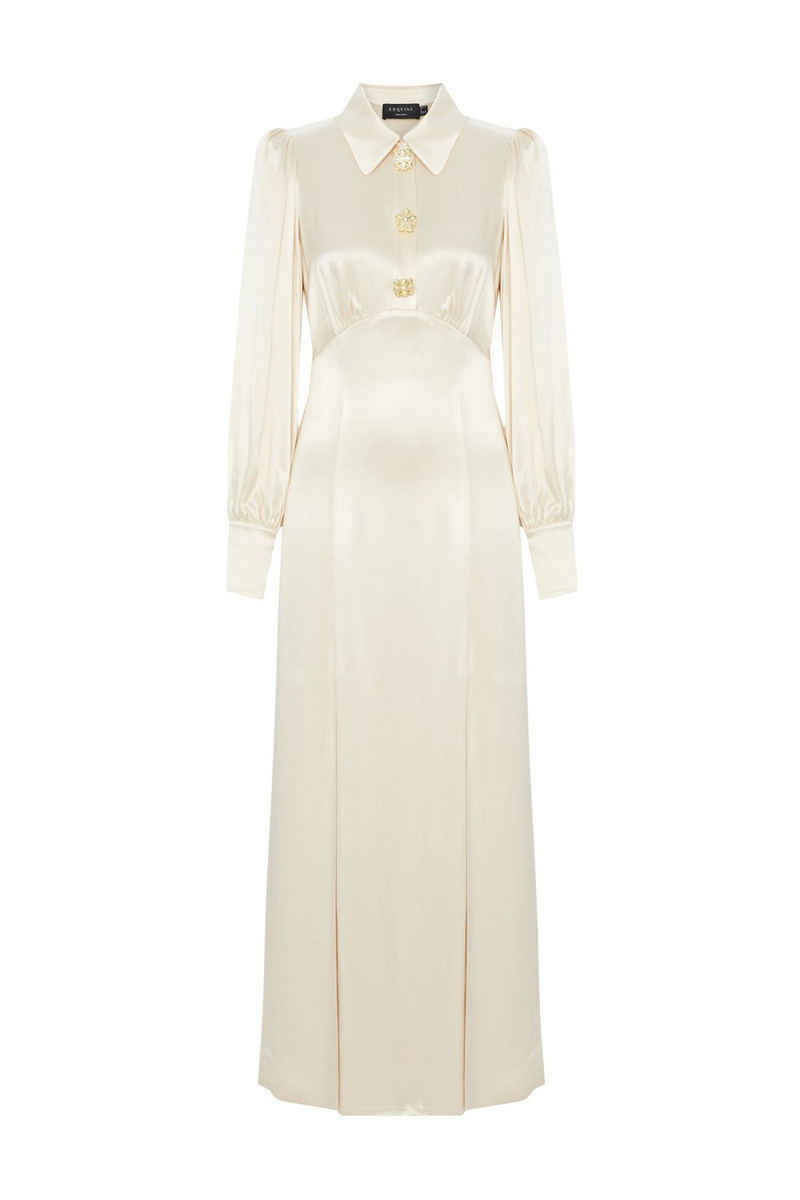 Antique White Alivia Dress Maxi Dress